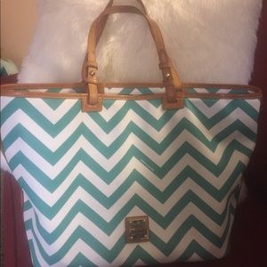 Dooney and Burke chevron leather tote bag